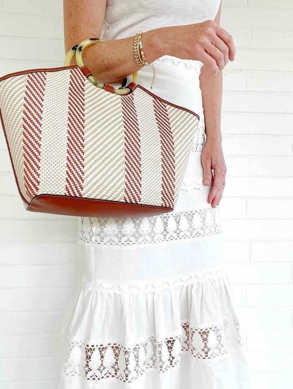 Stella & Dot Summer Days Woven Tote NIB
